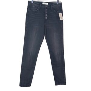 Flying Monkey Women's Black High‎ Rise Button Fly Skinny Jeans Size 29